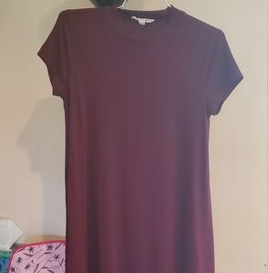 Rose maroon tshirt dress
